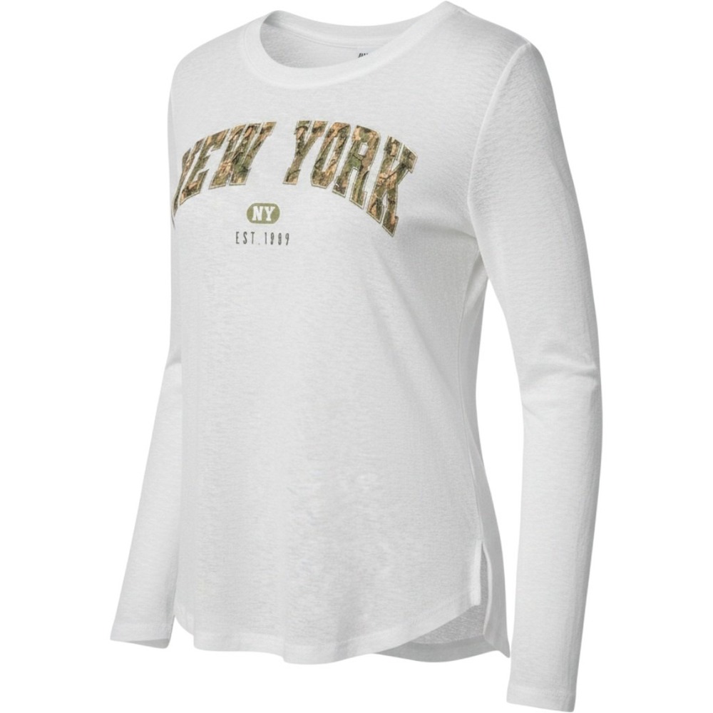 Cali Sport White Long-Sleeve 'New York' Graphic Tee